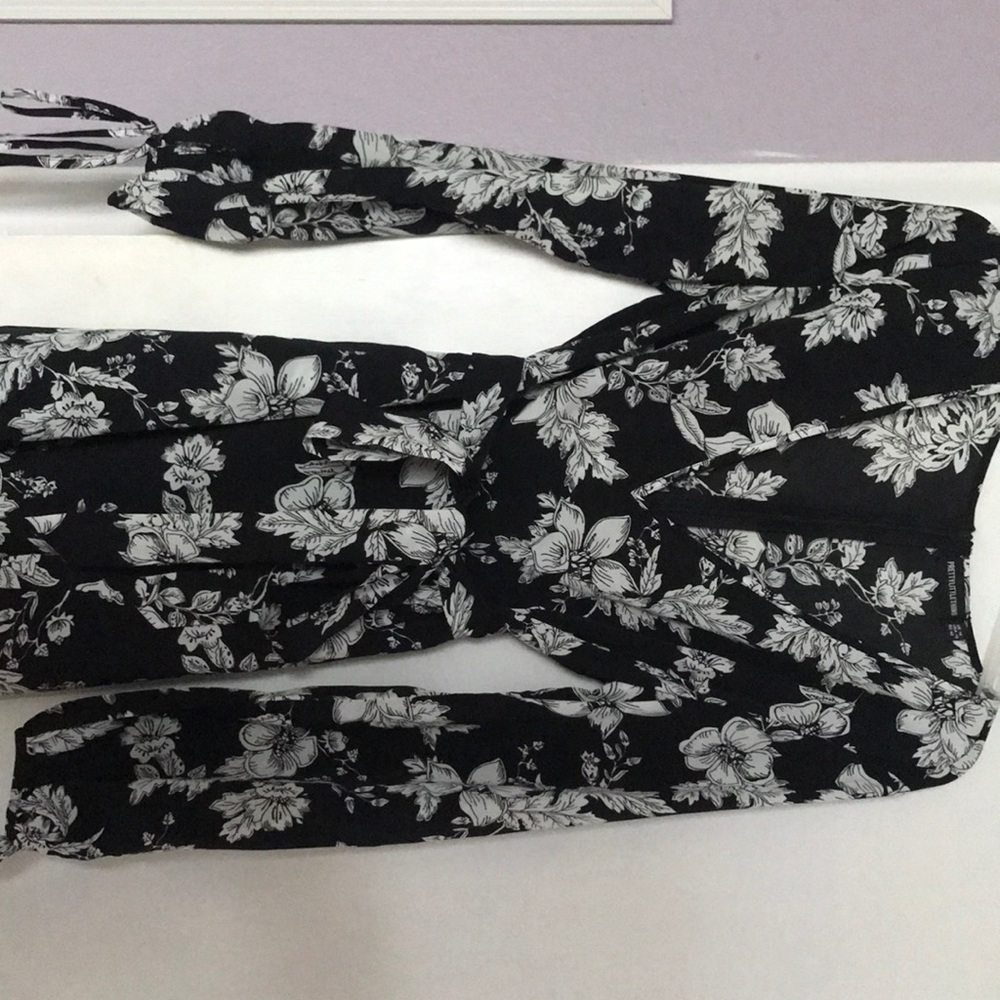 Black and white floral dress